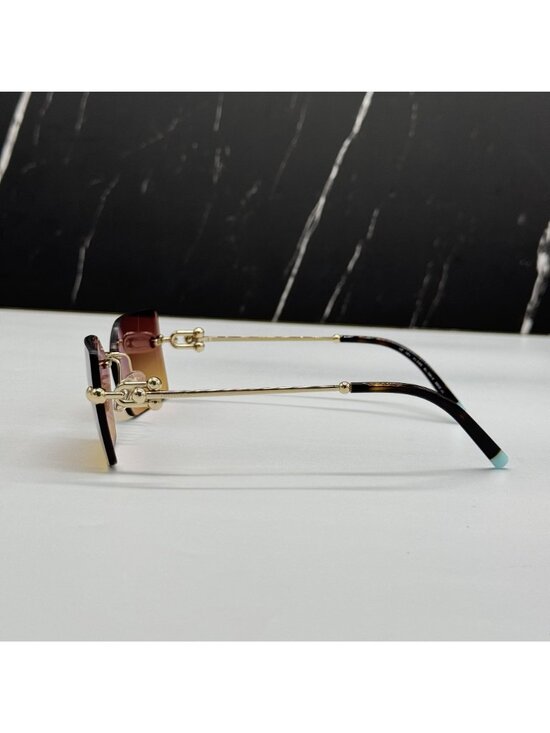 Tiffany & Co TF3088 618978 Brown Gold Rimless Women Sunglasses Authentic NEW main image 7